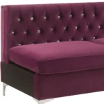 Goldoma 69-inch burgundy boucle velvet modular sofa with silver legs - modular velvet sofa in living room