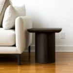 24" HMS Dark Brown Distressed Solid Wood Square Pedestal Console Table End Table