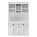 HMS Two-Tier Bookcase White Solid Wood Adjustable Industrial Design Foldable for Home Office or Living Room Furniture - Image 2