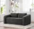 Goldoma Soft Chenille Loveseat Sofa Bed with Convertible Armrest and Backrest