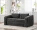 Goldoma Soft Chenille Loveseat Sofa Bed with Convertible Armrest and Backrest