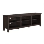 Goldoma 70 inch TV stand for 80 inch TVs in espresso finish with open storage and adjustable shelves