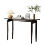 Goldoma Walnut Wood Thin Console Table – slim space-saving entryway table in walnut finish