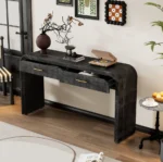 Goldoma solid wood console table with two drawers in a modern living room setting