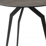 Goldoma 20 inch black and gray ceramic round end table with black iron base in a modern living room setting