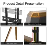 Goldoma TV floor stand for 40-86 inch TVs with height adjustment and cable management in a modern living room