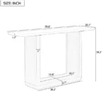 Goldoma Modern Solid Wood Console Table with U-Base and curved corners in entryway