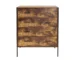 Goldoma 4-Drawer Industrial Dresser - Rustic Brown Storage Chest with Steel Frame