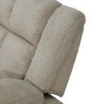 Goldoma beige corduroy 3-piece recliner sofa set in modern living room