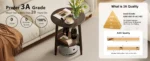 Solid beech wood nightstand with lower shelf - round modern end table for small spaces