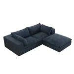 Goldoma Corduroy Cloud Sofa – Deep Seat Two-Seater with Double-Layer Design, No Assembly Required – base detail