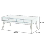 Goldoma Retro Coffee Table with 2 Drawers Dark Brown Wood Veneer | Living Room Furniture