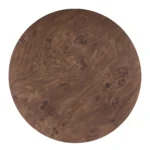 Goldoma burl wood rotating coffee table with two drawers in walnut finish - modern living room furniture
