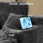 Goldoma Foldable Floor Sofa Bed with High-Density Memory Foam, Corduroy Modular Lounger – close-up detail