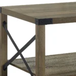 Goldoma 47-inch oak coffee table with shelf in living room