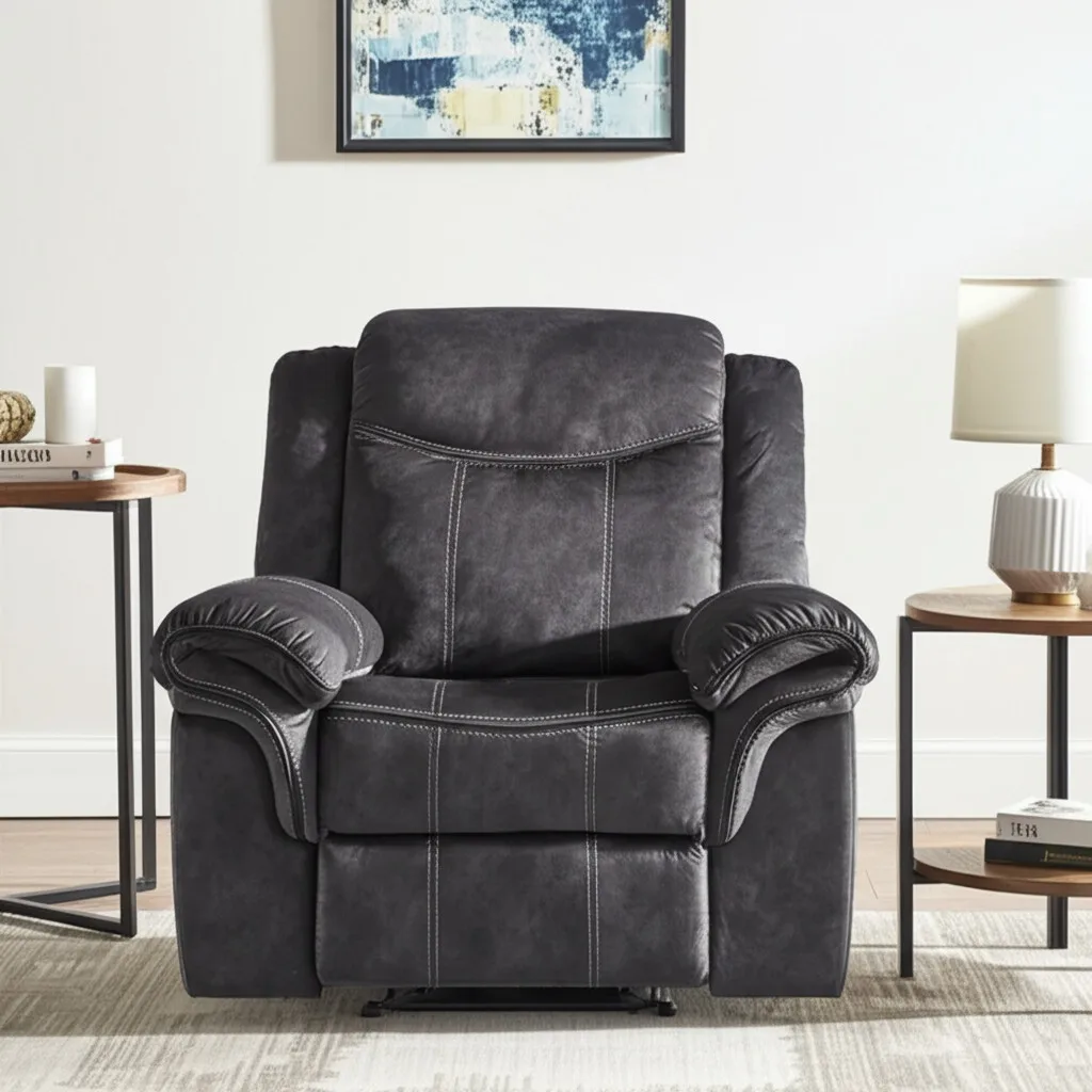 Goldoma 41" Granite Gray Power Recliner with Massage and Extendable Footrest Goldoma 41" Granite Gray Power Recliner with Massage and Extendable Footrest