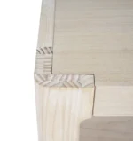 Goldoma modern farmhouse console table in living room with solid oak legs and MDF top, eco-friendly entryway table
