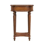Goldoma rustic end table with drawer and shelf in distressed brown wood