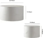 Goldoma nesting coffee table set with hidden storage in white stone finish for small living rooms