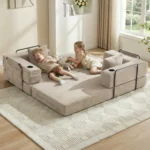 Goldoma modular corduroy sofa bed 2-seater in modern living room