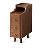 Goldoma C-Shaped End Table with lockable wheels and adjustable top in a modern living room setting