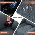 Goldoma manual recliner loveseat set with built-in cup holders in boucle fabric