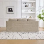 Goldoma Chenille Deep Three-Seater L-Shape Sofa with Pillow Back – close-up detail