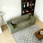 Goldoma convertible corduroy sofa set with deep seat and memory foam in a modern living room