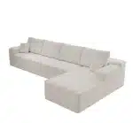 Modular Convertible L-Shape Sectional Sofa, Corduroy Upholstered Couch with Tufted Back, No Assembly Required – styled in a