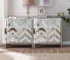 Goldoma Modern Solid Wood Sideboard Cabinet with Mirror Trim and Adjustable Shelves