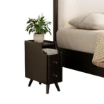 US Stock Modern Luxury Small Solid Walnut Side Table with 2 Drawers Narrow Design for Bedroom Home Furniture CTG040 - Image 9