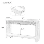 Goldoma Modern Solid Wood 3-Drawer Console Table with Vertical Slats in entryway