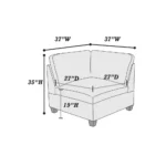 Goldoma modular u-shaped sectional sofa in gray chenille with corner wedge and ottoman in living room