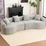 Goldoma Modular Vacuum-Compressed Sofa - 4-Seat Sectional in Grey – side view