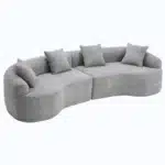 Goldoma Modular Vacuum-Compressed Sofa - 4-Seat Sectional in Grey – angled view