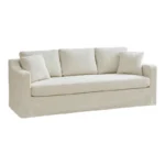 Goldoma Chenille Deep Three-Seater L-Shape Sofa with Pillow Back – in a cozy room setting