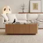 Goldoma lift top coffee table in mid century modern square design with hidden storage compartment for living room