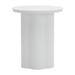 Goldoma white aluminum pedestal end table 19 inch round table for living room side table