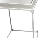 Goldoma 29" White Solid Wood and Iron Square Tray Style End Table – top view