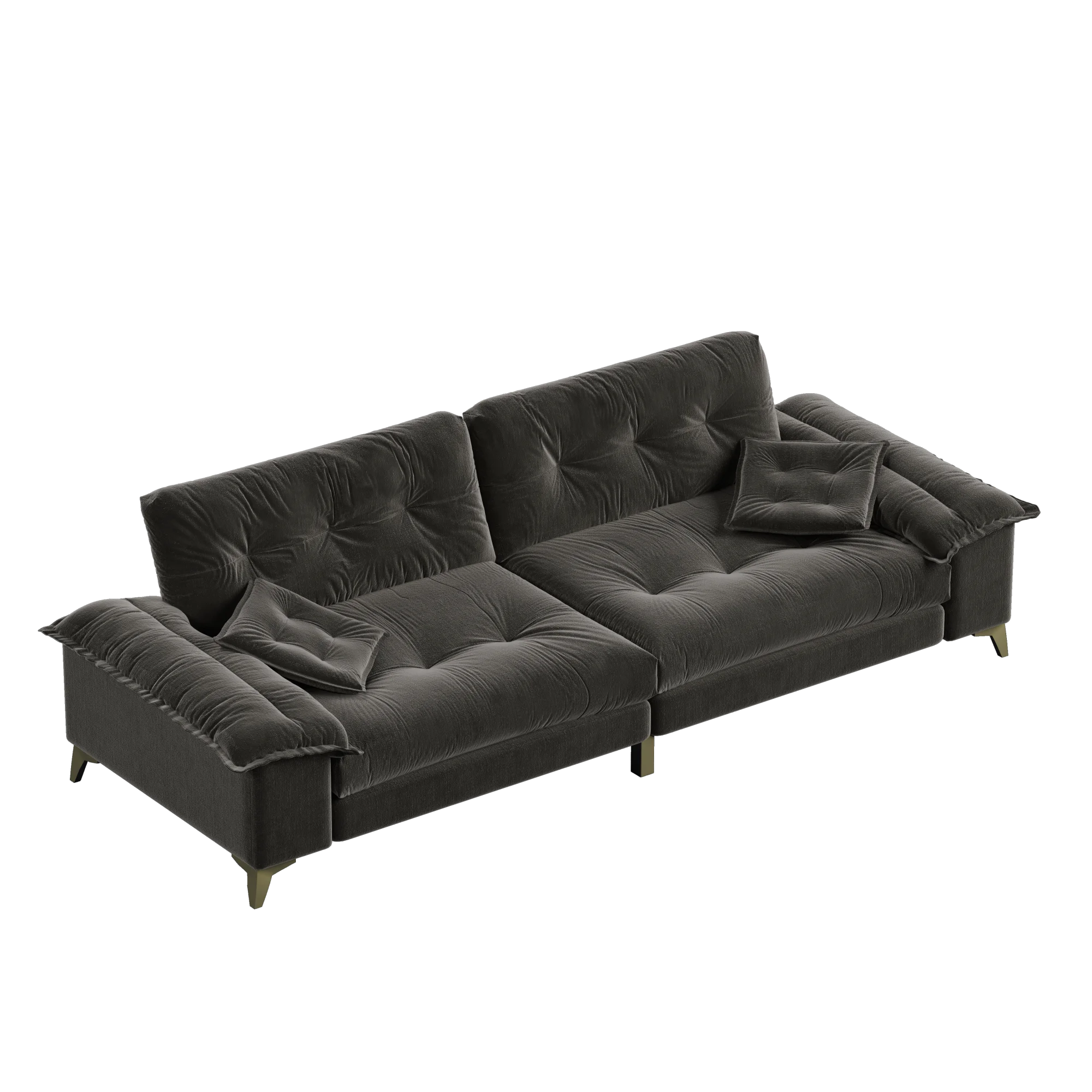 Haaa65dd81b324156ae9a926e1e8a7aeca.webp 104.7 Inch Modern 4 Seat Cloud Sofa With Wide Removable Armrests Tufted Sofa With Metal Legs for Living Room Bedroom - Image 1