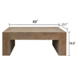 Goldoma 49-inch farmhouse coffee table in black engineered wood with antique finish, placed in a living room