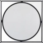 Goldoma 36 inch genuine marble coffee table with white marble top and black metal base in a modern living room setting