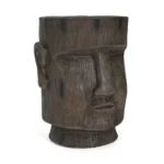 Moai head side table outdoor Easter Island decor by Goldoma