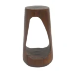 Goldoma modern outdoor side table on a patio with a hollow design