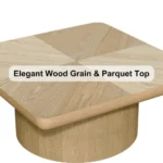 Goldoma nesting coffee table set with natural wood top and black base in modern living room