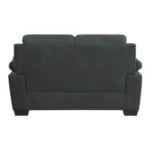 Goldoma Hugh dark gray chenille L-shape loveseat with tufted back in modern living room