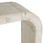 Goldoma solid wood console table with curved edge and hidden storage in natural oak finish