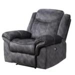 Goldoma 41" Granite Gray Power Recliner with Massage and Extendable Footrest – base detail