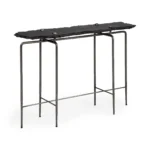Goldoma Contemporary Six Leg Slate Console Table in black and silver for entryway