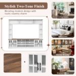 Goldoma 95.5" Modern Wall Unit Entertainment Center with Bookshelves for TVs up to 80" – styled in a modern TV & Media